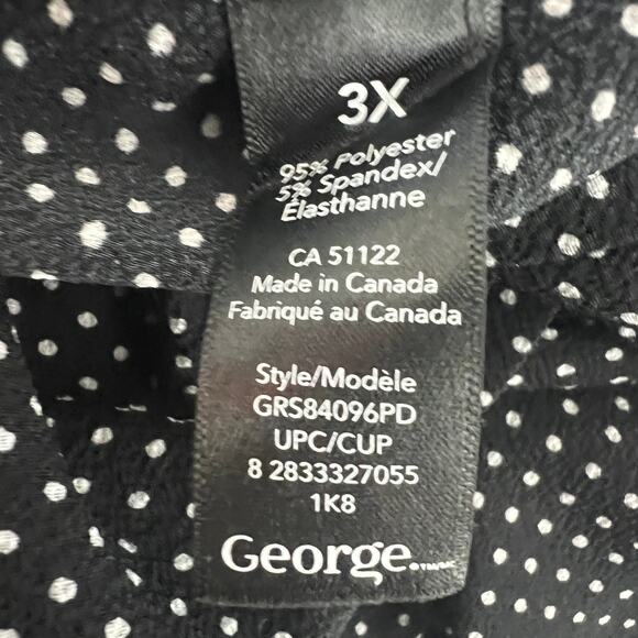 George Womens Jumpsuit 3X Strapless Polka Dot Crop Wide Leg Stretch Party Event - Picture 12 of 15